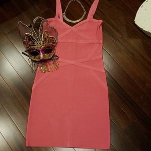Pink Bebe body-con mini dress
